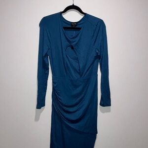 Bebe Blue High Low Dress